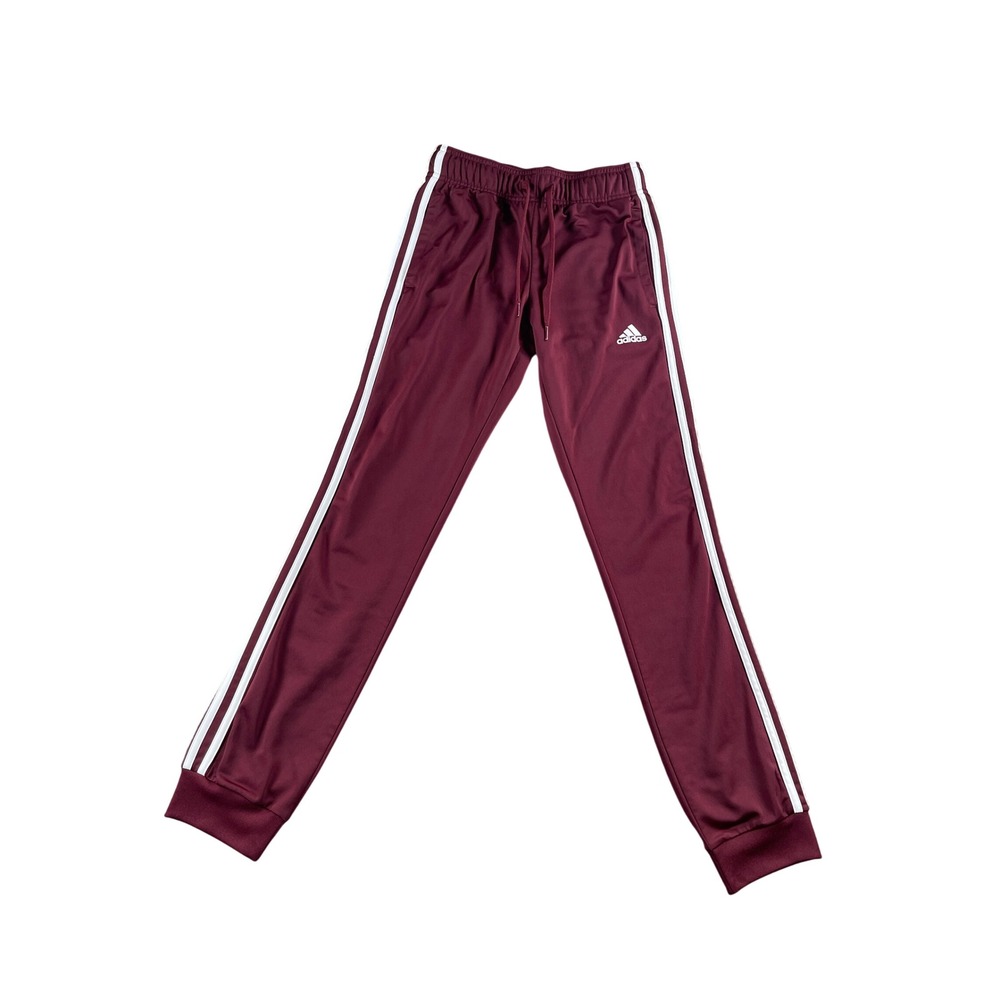 Adidas Tiro Track Pants Maroon Burgundy White Stripe Joggers XS